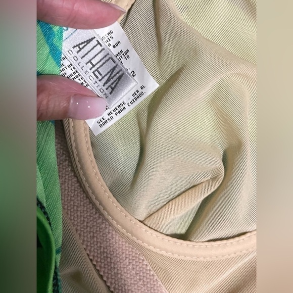 NWT Athena One Piece Tropical Blue & Green Foliage Pattern Swimsuit Size 10 - Picture 14 of 16